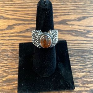 Silpada silver ring with brown stone